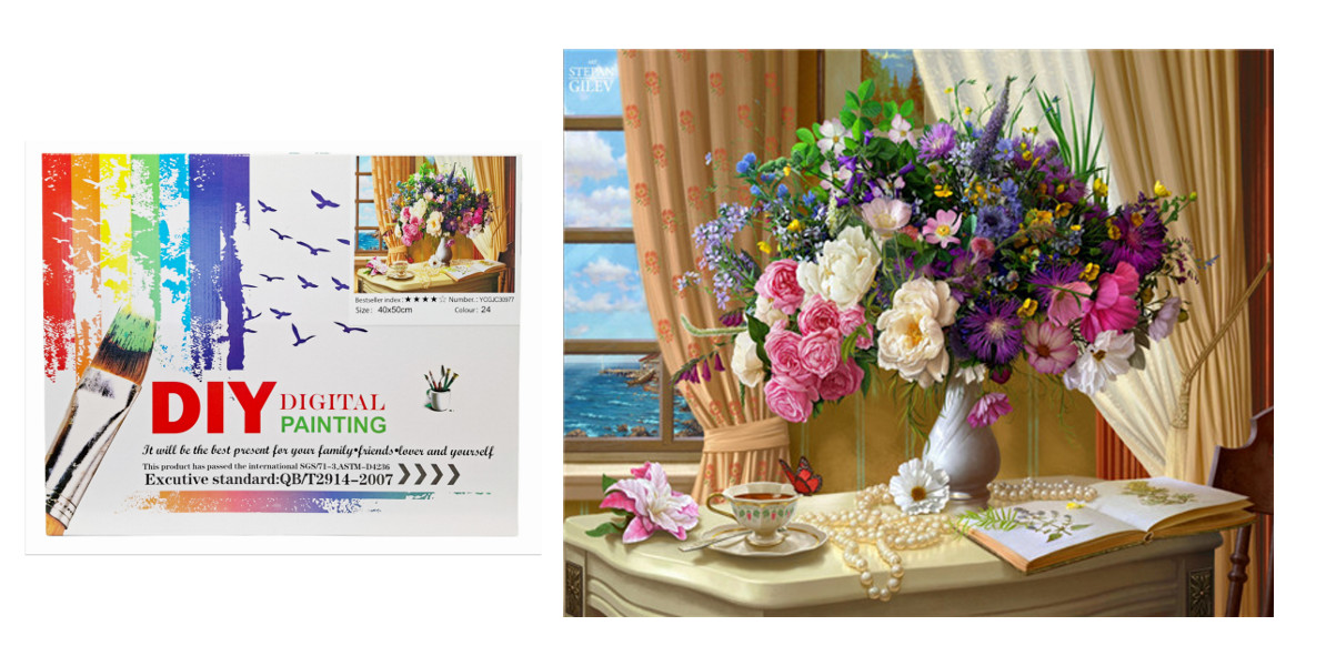 Malowanie po numerach Kwiaty w wazonie