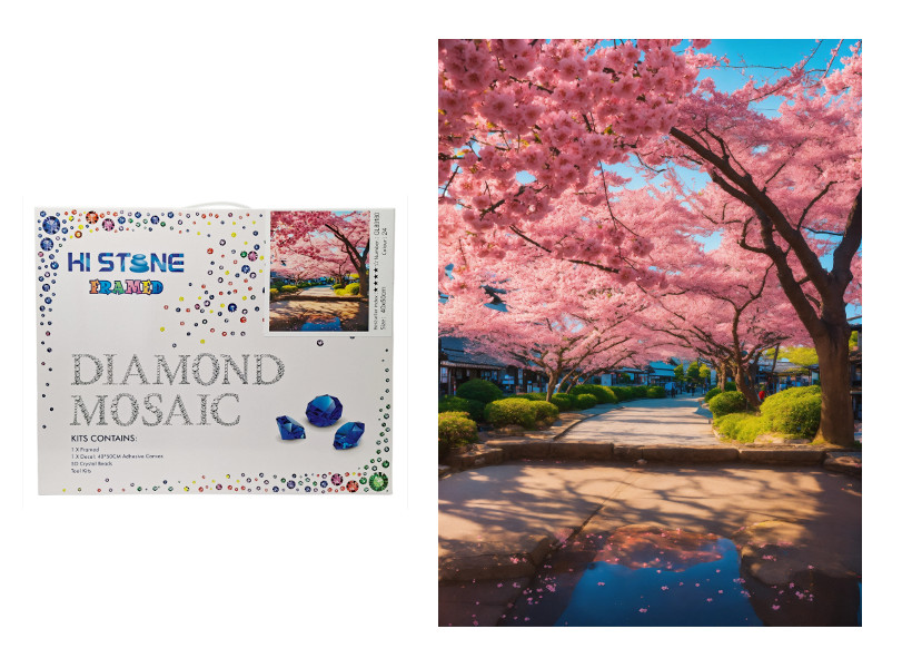 Mozaika diamentowa Drzewa kwitnącej wiśni