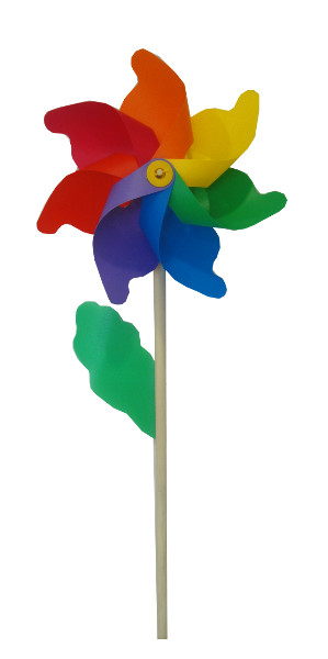 Wiatraczek z drewnianą rączką 75cm