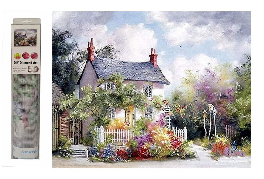 Mozaika diamentowa domek w stylu wiejskim J50877