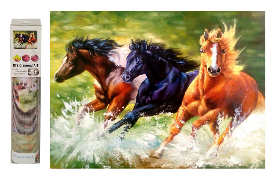 Mozaika diamentowa galopujące konie M50776