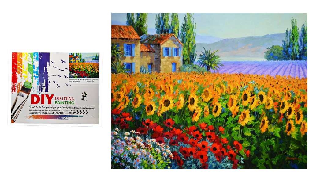 Malowanie po numerach Pole słoneczników 30797