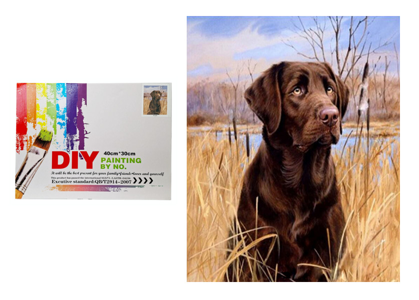 Malowanie po numerach Pies w tataraku