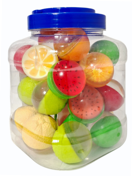 Piłka kauczuk owoc 4 cm 25 szt. w słoju