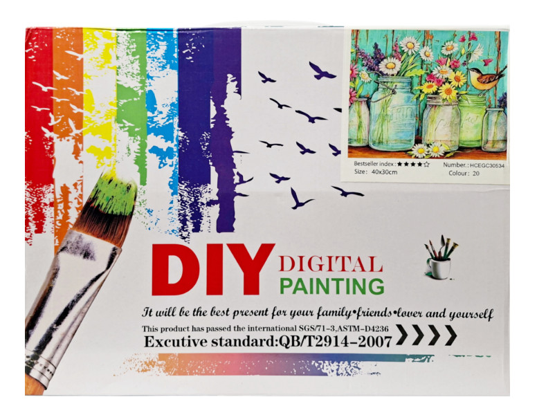 Malowanie po numerach Polne kwiaty w wazonikach