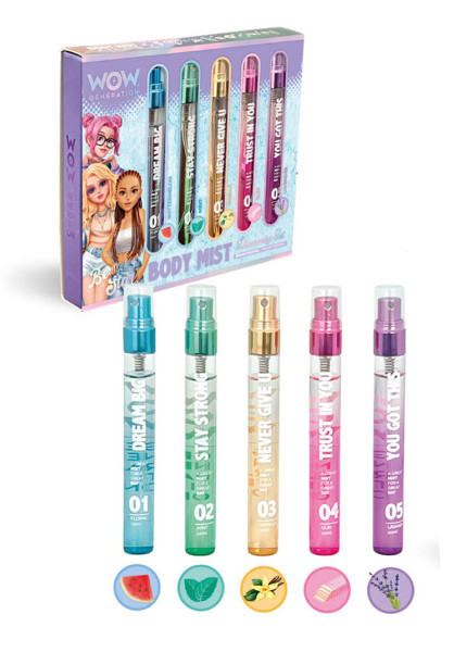 Mgiełka do ciała w sprayu 5 zapachów