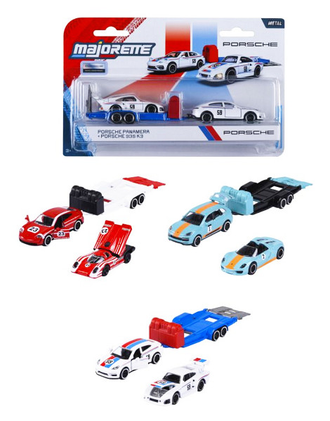 Majorette Porsche z przyczepami