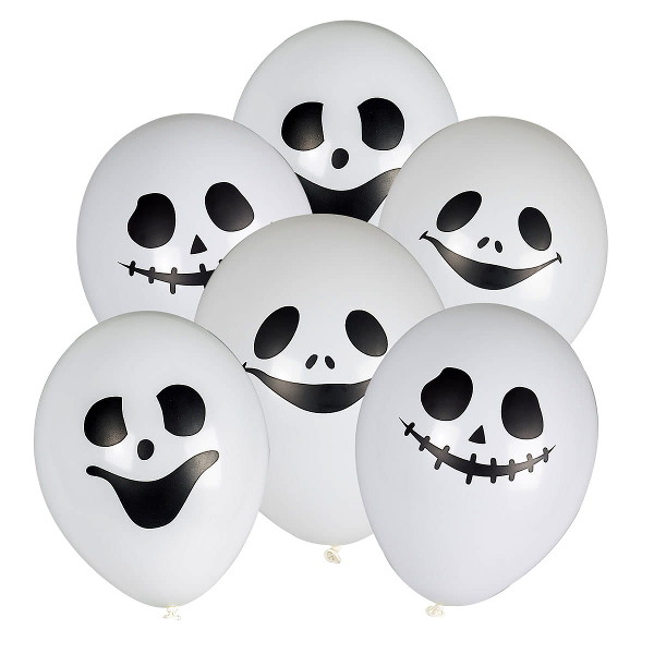 Balony z halloweenowym nadrukiem - duszki