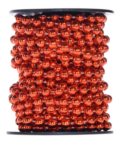 Święta Łańcuch z koralami na szpuli czerwony