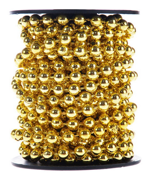 Święta Łańcuch z koralami na szpuli złoty