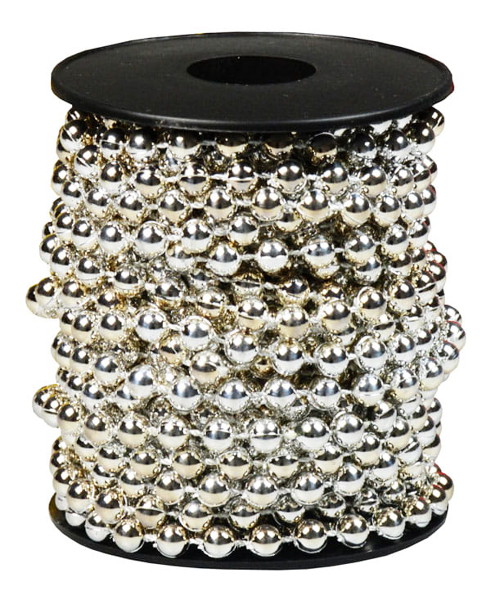 Święta Łańcuch z koralami na szpuli srebrny