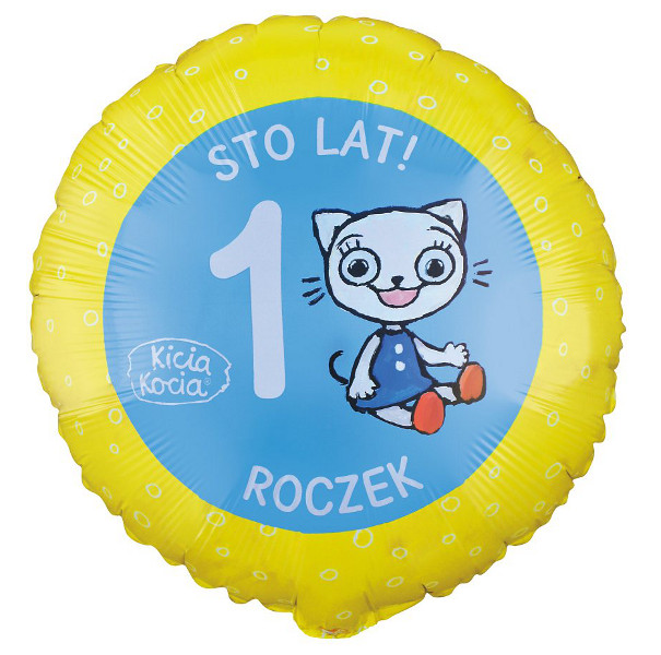 Balon foliowy Kicia Kocia 1 Roczek