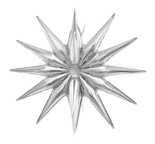 Balon foliowy Gwiazda 3D srebrna