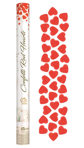 Konfetti pneumatyczne Serca czerwone papierowe