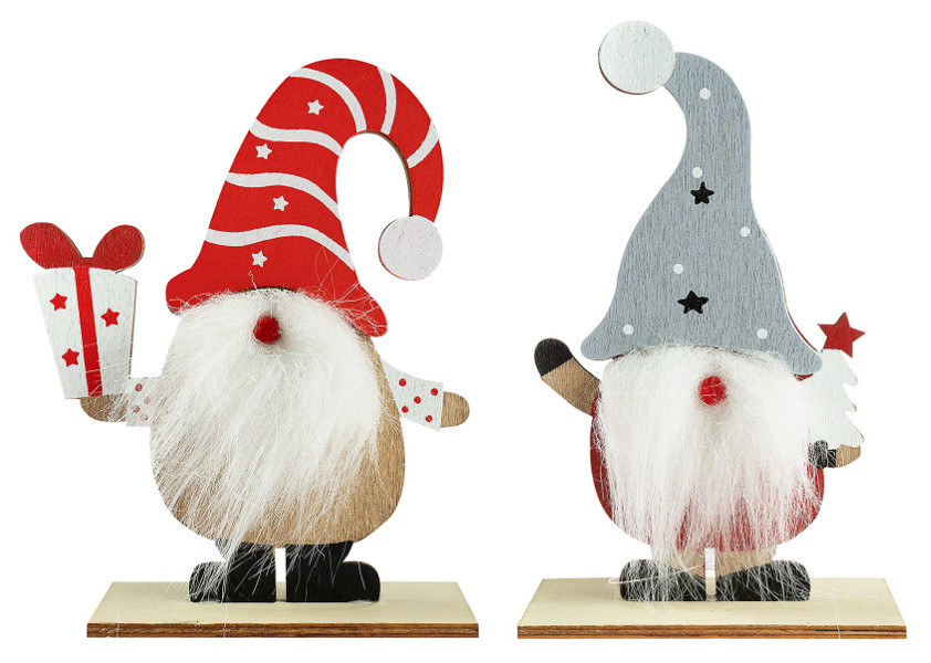 Drewniana dekoracja - skrzat na Święta