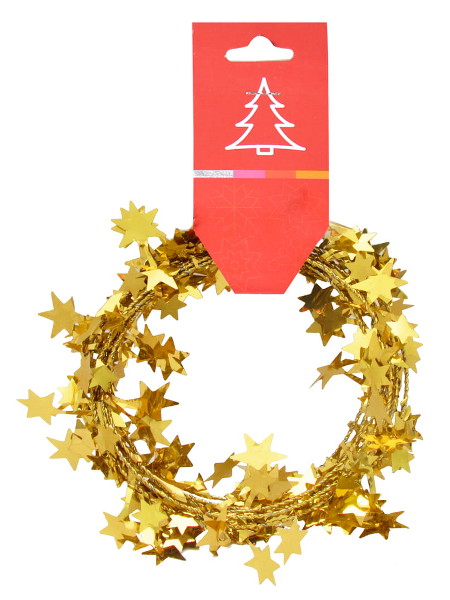 Święta Łańcuch z gwiazdkami złoty