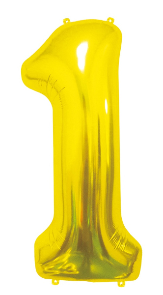 Balon foliowy Cyfra 1, złota 85cm