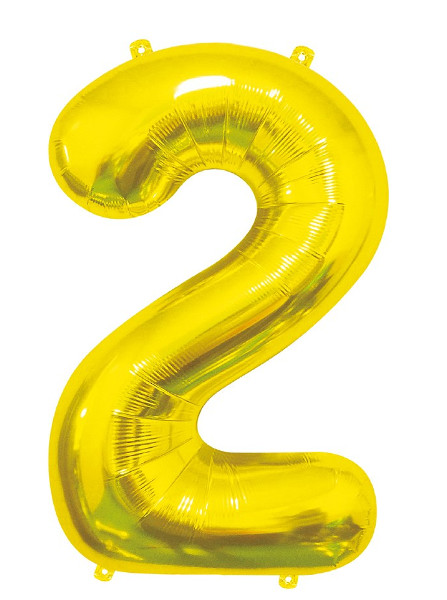 Balon foliowy Cyfra 2, złota 85cm