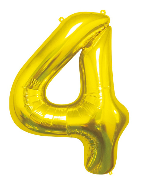 Balon foliowy Cyfra 4, złota 85cm