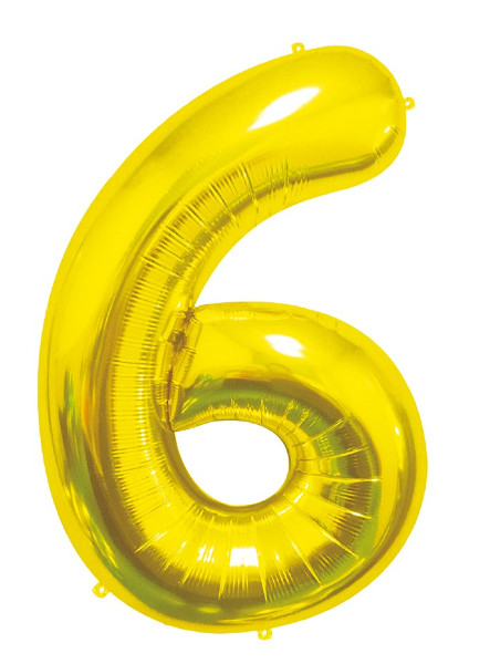 Balon foliowy Cyfra 6, złota 85cm