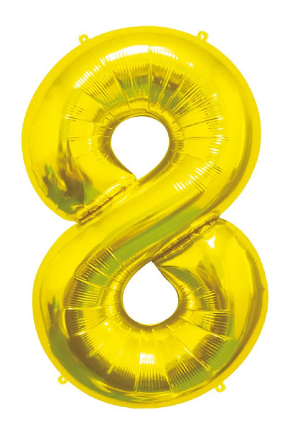 Balon foliowy Cyfra 8, złota 85cm