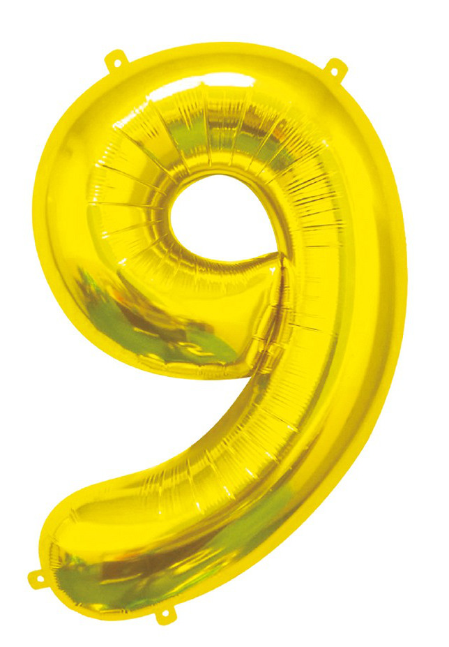 Balon foliowy Cyfra 9, złota 85cm