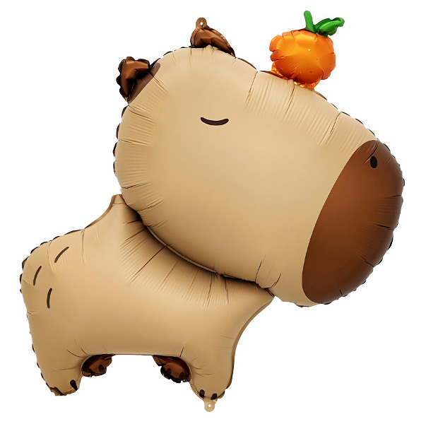 Balon foliowy Kapibara z pomarańczą
