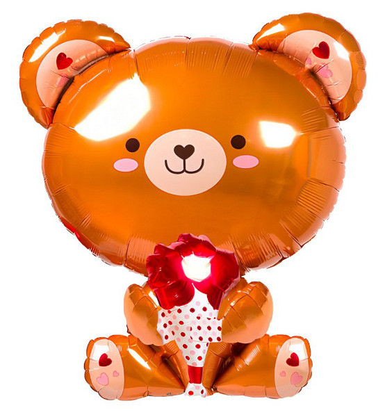 Balon foliowy Miś z różą