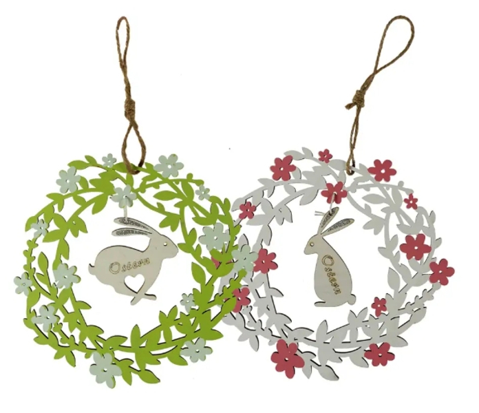 Ozdoba Wielkanocna wieniec z króliczkiem zawieszka
