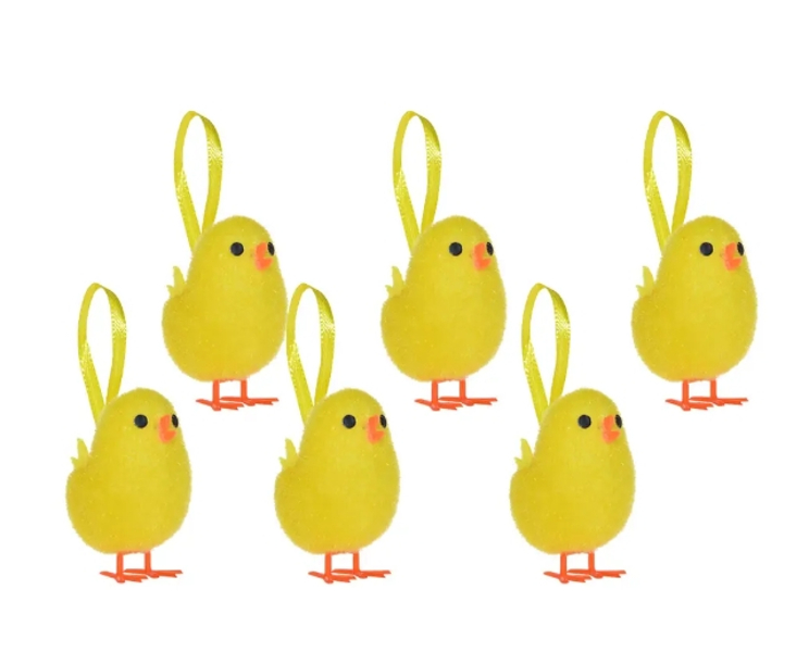 Ozdoba Wielkanocna kurczaczki 6 szt zawieszka
