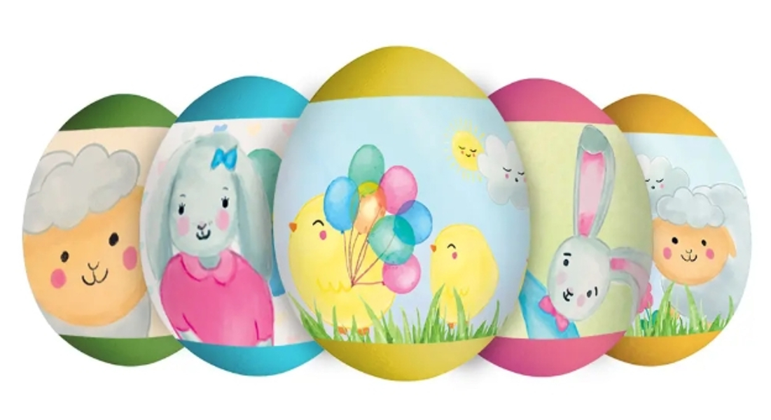 Zestaw 6 szt owijek pastelowych na jajka Wielkanocne