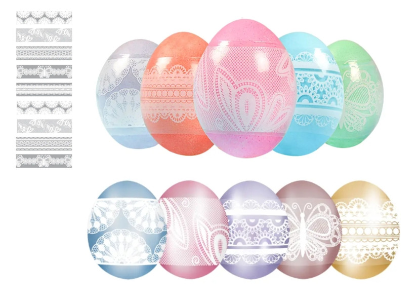 Zestaw 9 szt owijek koronkowych na jajka Wielkanocne