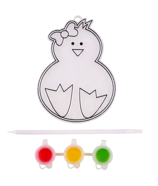 Ozdoba Wielkanocna kurczaczek witraż zrób to sam zawieszka