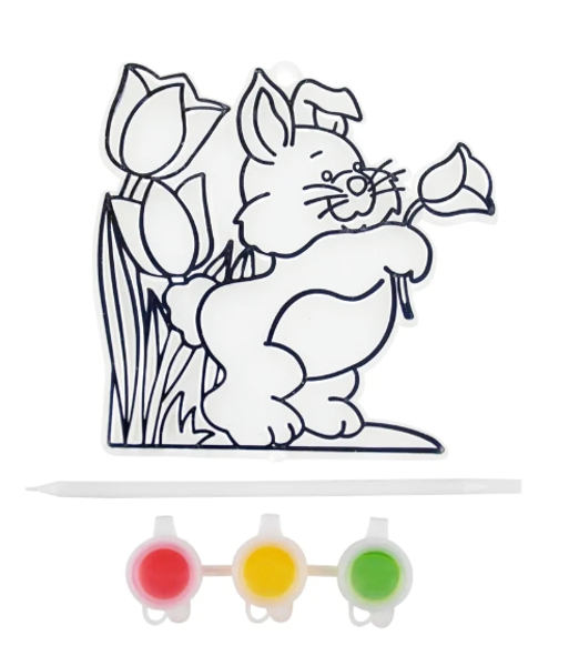 Ozdoba Wielkanocna zajączek witraż zrób to sam zawieszka