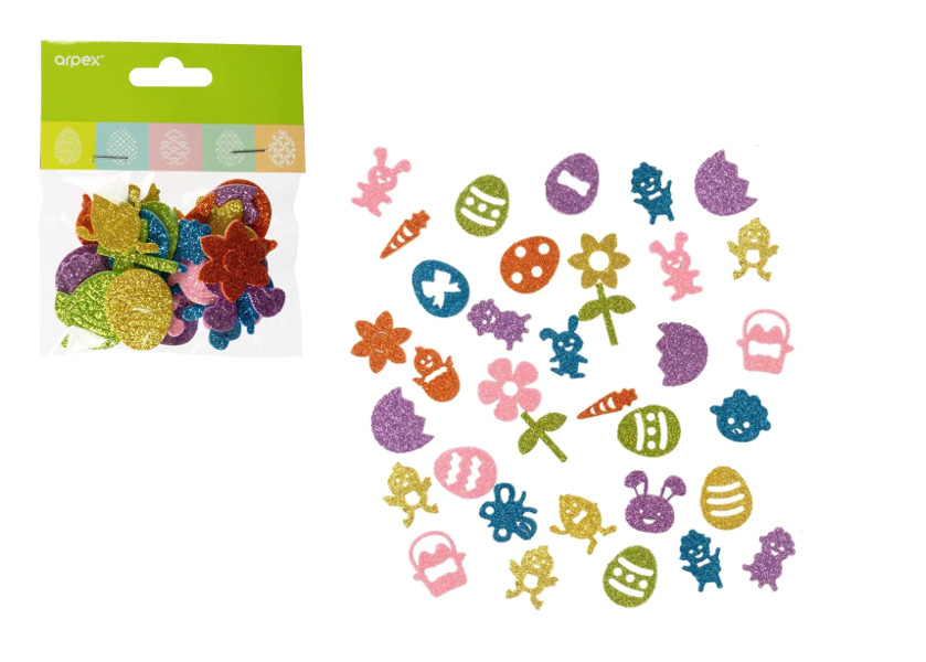 Naklejki Wielkanocne brokatowe z pianki