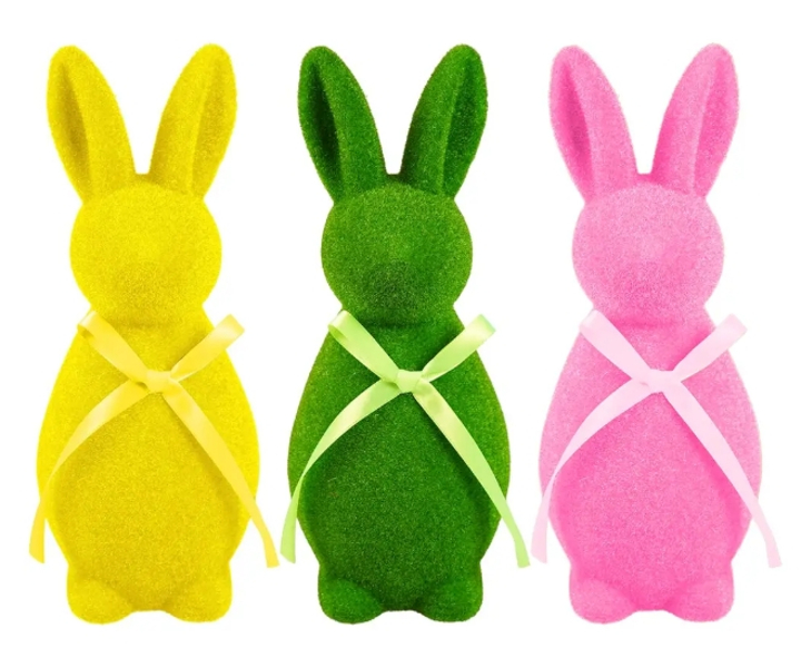 Ozdoba Wielkanocna zajączek 25 cm flokowany