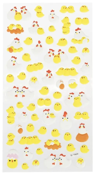 Naklejki Wielkanocne 3D kurczaczki