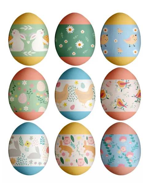 Zestaw 9 szt owijek na jajka Wielkanocne