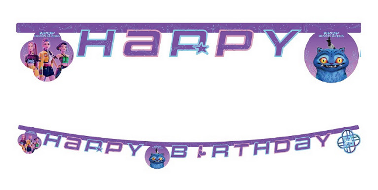 Baner papierowy Happy Birthday Demon hunters