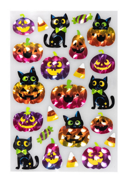 Kolorowe metalizowane naklejki halloweenowe