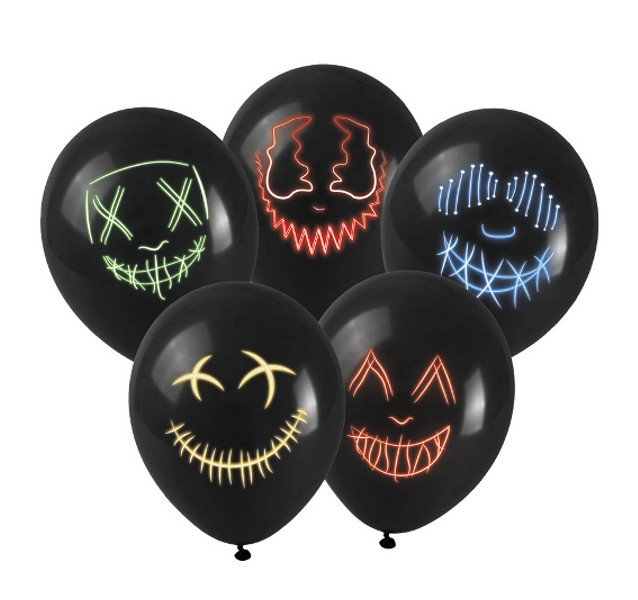 Balony z nadrukiem efekt maski led